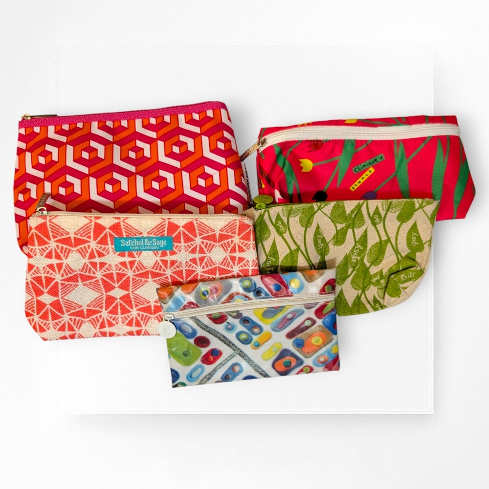 Cosmetic Bags Lot of 5 Clinique Ipsy Donald Jonathan Adler